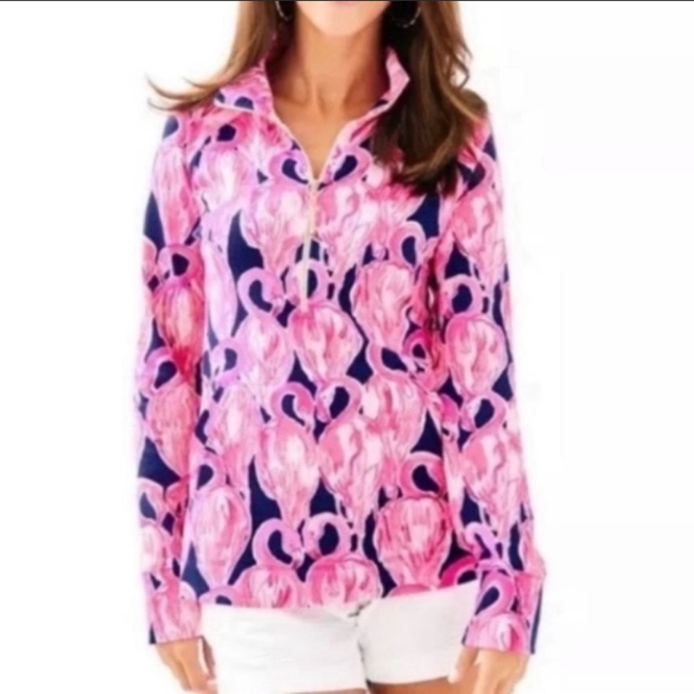 Lilly Pulitzer Flamingo UPF 50 Quarter Zip